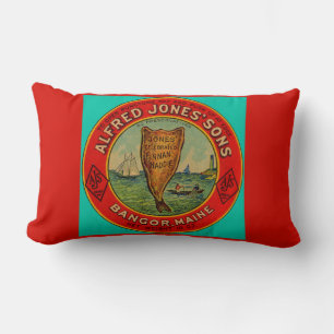 circa 1900 Alfred Jones Sons Finnan Haddie label Lumbar Cushion