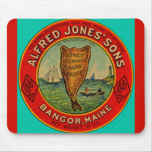 circa 1900 Alfred Jones Sons Finnan Haddie label Mouse Pad