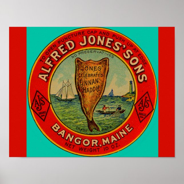 circa 1900 Alfred Jones Sons Finnan Haddie label Poster (Front)