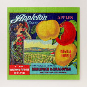circa 1900 Appleton Apples crate label Jigsaw Puzzle
