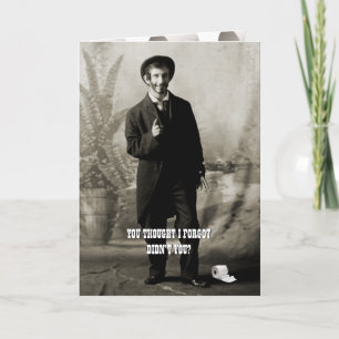 Circa 1900 Funny Toilet Paper Guy Photograph Card