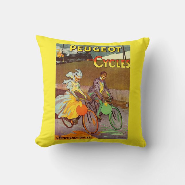 circa 1900 Peugeot bicycles ad Cushion (Front)