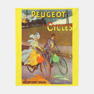  circa 1900 Peugeot bicycles ad Fleece Blanket