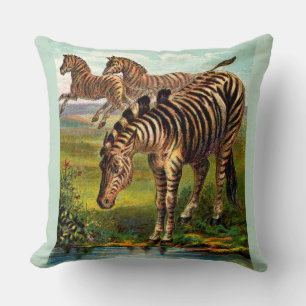 circa 1900 zebras print cushion
