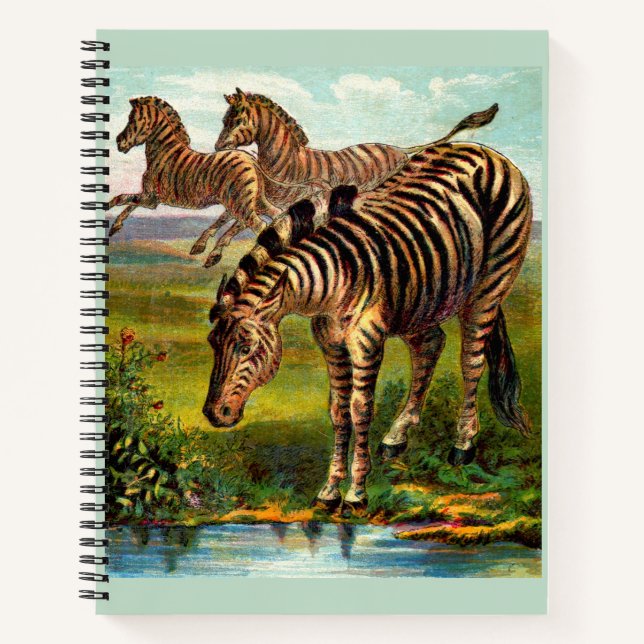 circa 1900 zebras print notebook (Front)