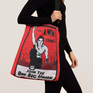 circa 1905 IWW Is Coming print Crossbody Bag