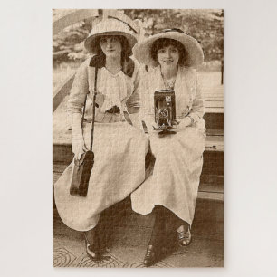 circa 1910 camera girls jigsaw puzzle