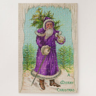 circa 1910 Santa Claus in purple robe Jigsaw Puzzle