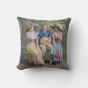 circa 1910 vaudeville performers print cushion