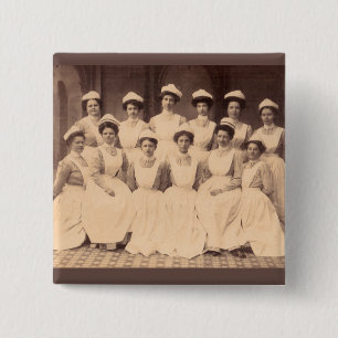 circa 1914 nursing school graduates 15 cm square badge