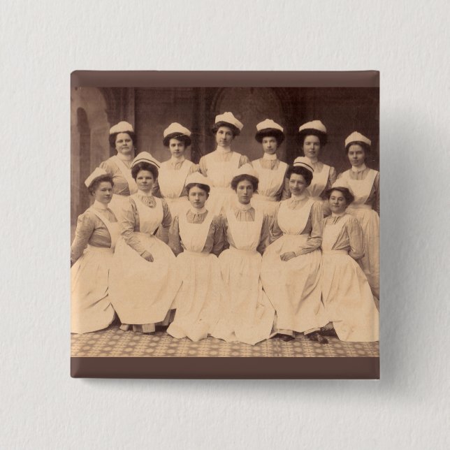 circa 1914 nursing school graduates 15 cm square badge (Front)