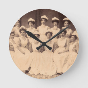 circa 1914 nursing school graduates round clock