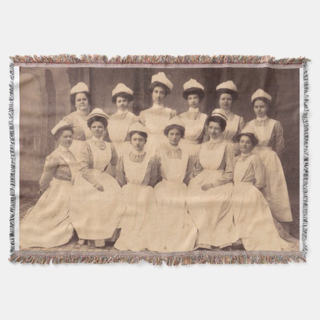 circa 1914 nursing school graduates throw blanket (Front)