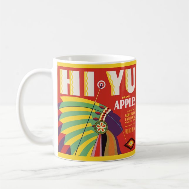circa 1930 Hi Yu Apples crate label print Coffee Mug (Left)