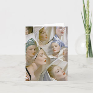 circa 1940 beautiful women note card