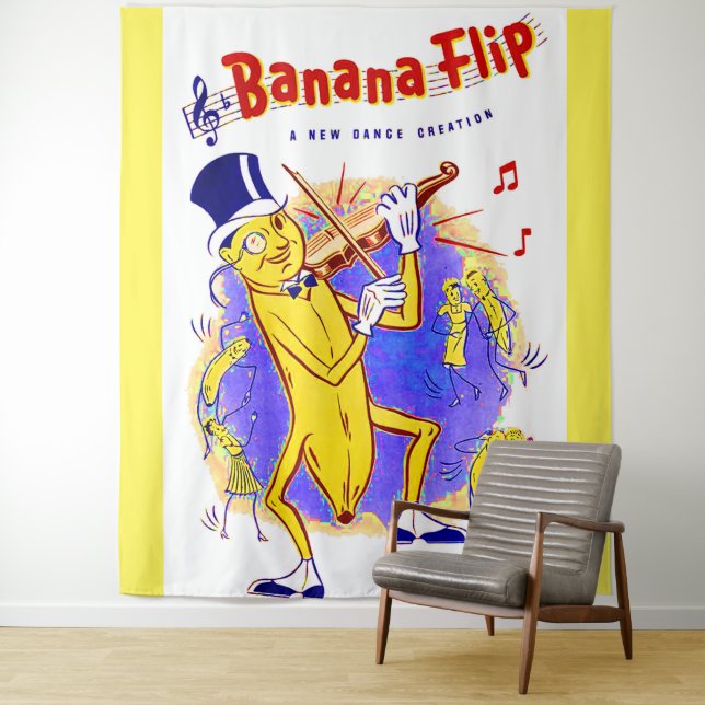 circa 1950 Banana Flip sheet music print Tapestry (In Situ)