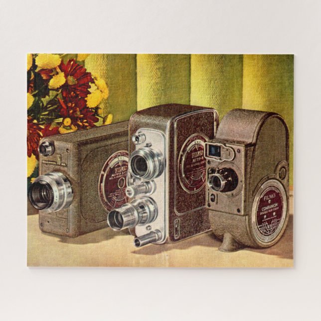 circa 1950 home movie cameras jigsaw puzzle (Horizontal)