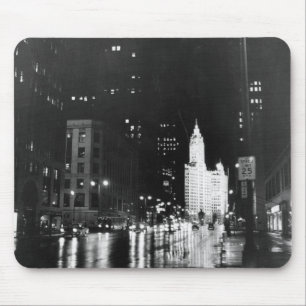 circa 1954:  A view down Michigan Avenue Mouse Pad