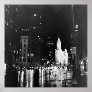 circa 1954: A view down Michigan Avenue Poster