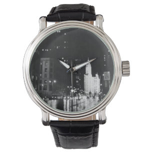 circa 1954: A view down Michigan Avenue Watch