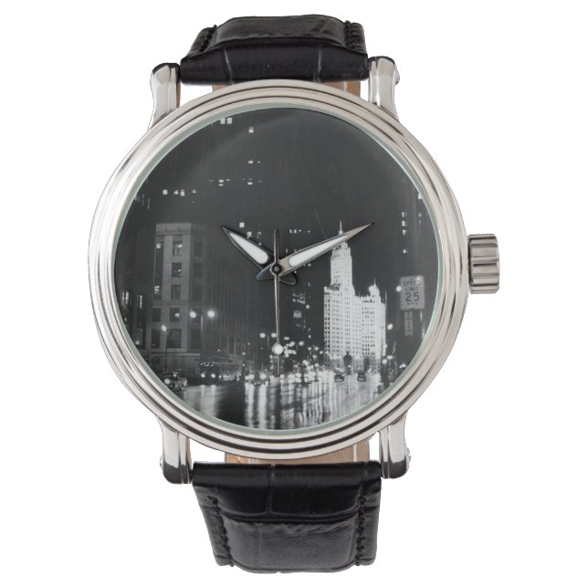 circa 1954:  A view down Michigan Avenue Watch (Front)