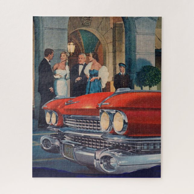 circa 1960 red Cadillac grille Jigsaw Puzzle (Vertical)