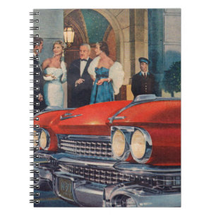 circa 1960 red Cadillac grille Notebook