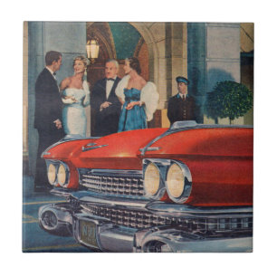 circa 1960 red Cadillac grille Tile