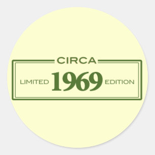 circa 1969 classic round sticker