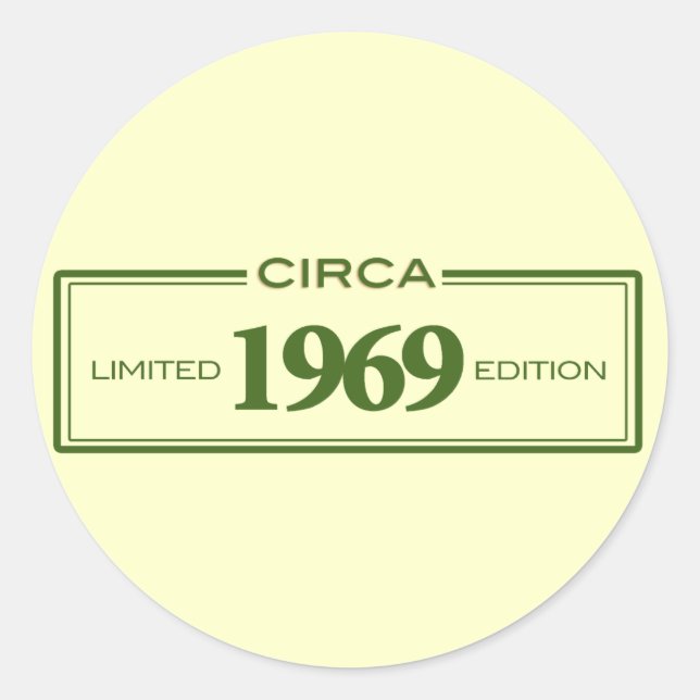 circa 1969 classic round sticker (Front)