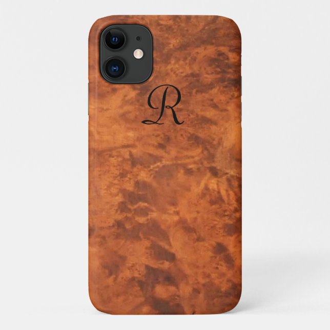 Circassian Walnut Burl iPhone 11 Case *monogram* (Back)