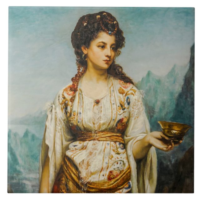 Circe by Jean Jules Bardin (1875) Ceramic Tile (Front)