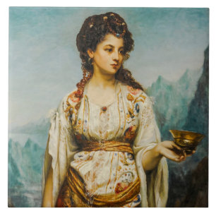 Circe by Jean Jules Bardin (1875) Ceramic Tile