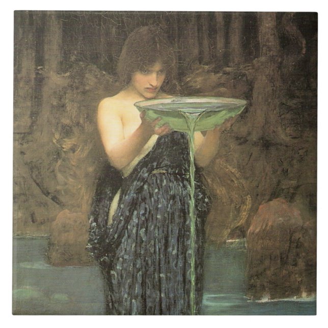 Circe Invidiosa By J W Waterhouse 1892 Ceramic Tile (Front)