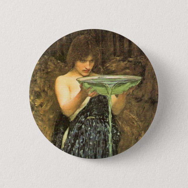 Circe Invidiosa by John William Waterhouse 6 Cm Round Badge (Front)