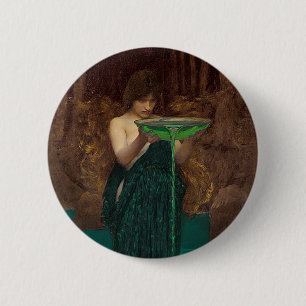 Circe Invidiosa, c. 1892 by John Waterhouse 6 Cm Round Badge