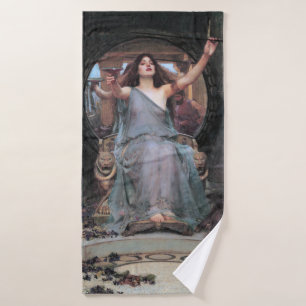 Circe Offering the Cup to Odysseus, Waterhouse Bath Towel