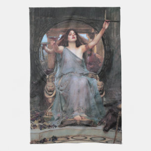 Circe Offering the Cup to Odysseus, Waterhouse Tea Towel