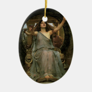 Circe Offering the Cup to Ulysses by JW Waterhouse Ceramic Tree Decoration