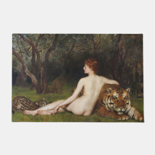 Circe (Woman and Dangerous Cats) (by John Collier) Doormat