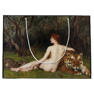 Circe (Woman and Dangerous Cats) (by John Collier) Large Gift Bag