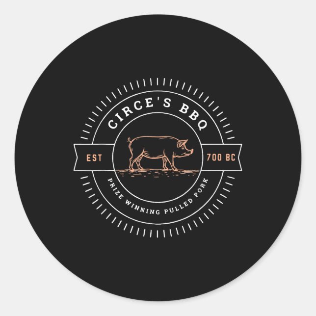 Circes Bbq Funny Greek Mythology  Classic Round Sticker (Front)