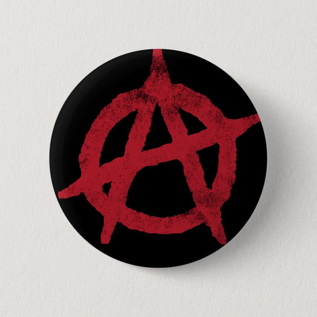 'circle a' anarchy symbol 6 cm round badge (Front)