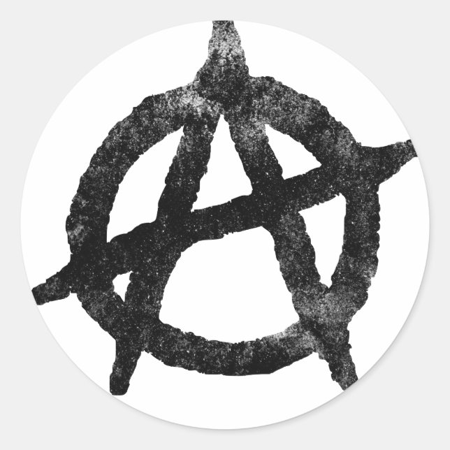 'circle a' anarchy symbol classic round sticker (Front)