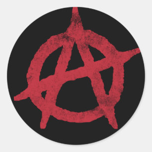 'circle a' anarchy symbol classic round sticker
