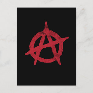 'circle a' anarchy symbol postcard