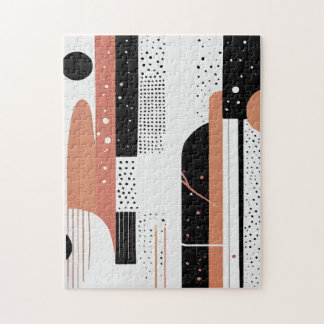 circle and abstract forms boho jigsaw puzzle