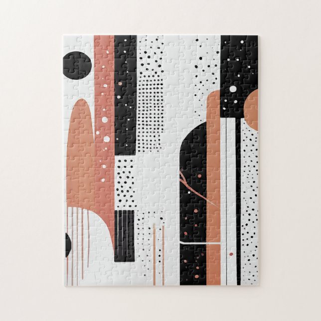 circle and abstract forms boho jigsaw puzzle (Vertical)