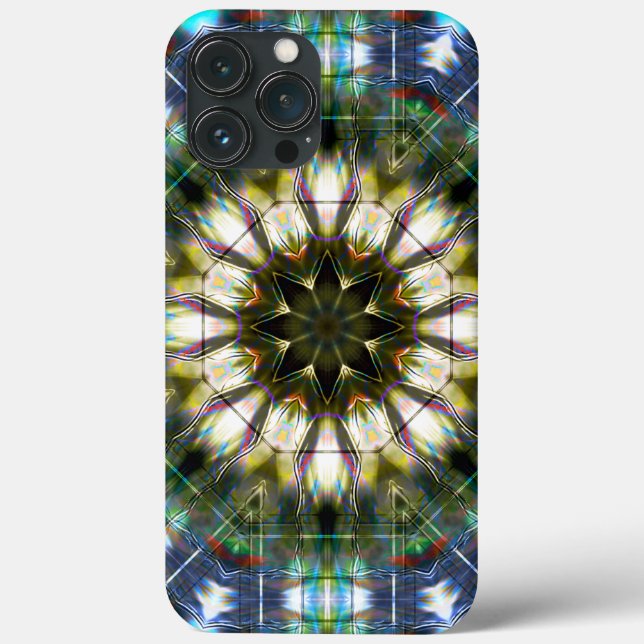 Circle and star kaleidoscope in acrylic style Case-Mate iPhone case (Back)