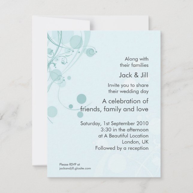 Circle and Swirl (blue) 4.25x5.25 Invitation (Front)
